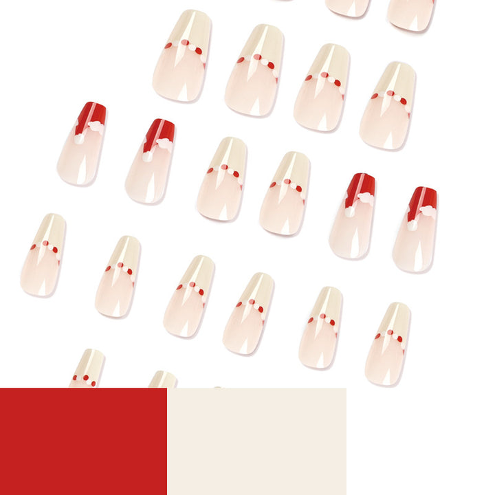 Artificial nail extensions with festive Christmas design Kalsten