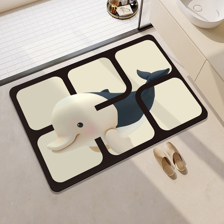 Mermaid-Themed Memory Foam Bath Mat Kalsten