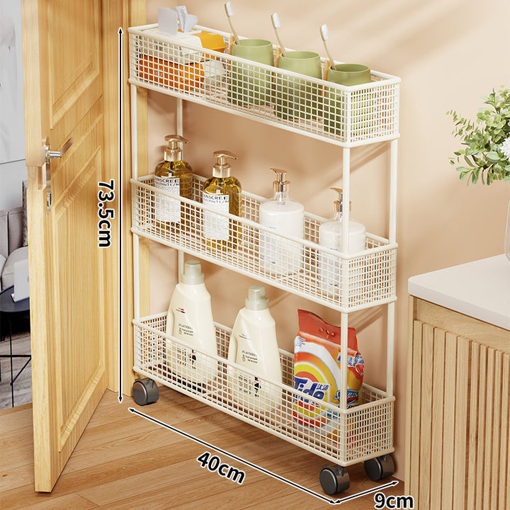 Slim Overdoor Three-Tier Wire Mesh Storage Organizer
