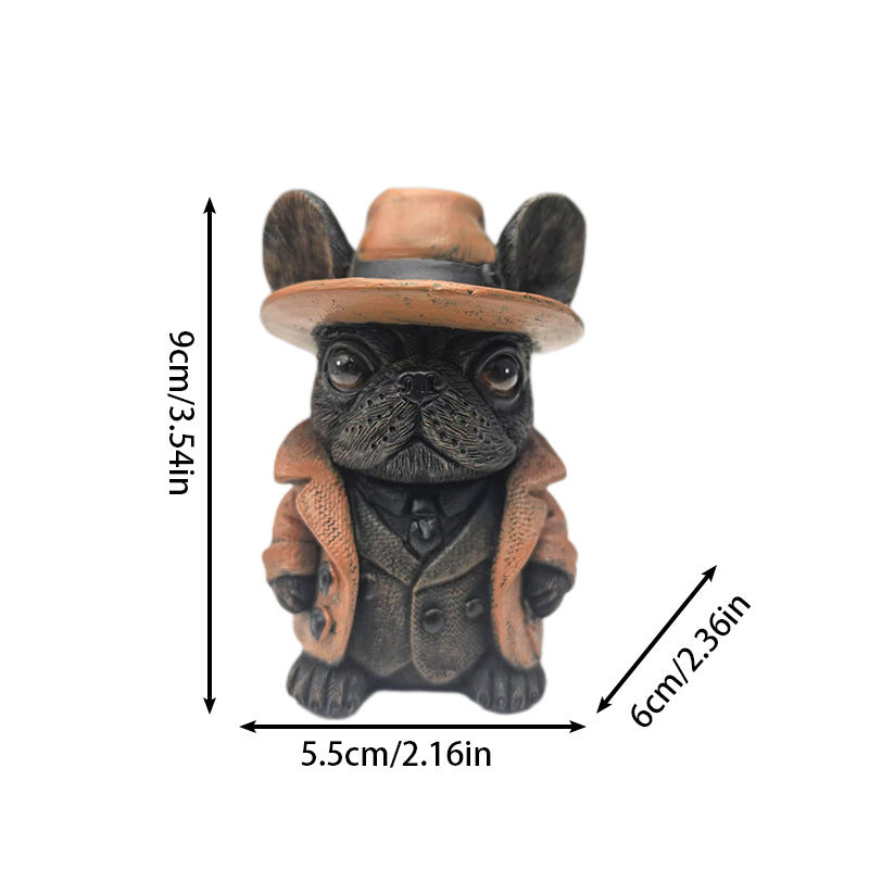Decorative figure French Bulldog in suit Kalsten