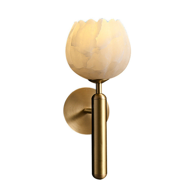 Modern Minimalist Wall Sconce with Marble Accent