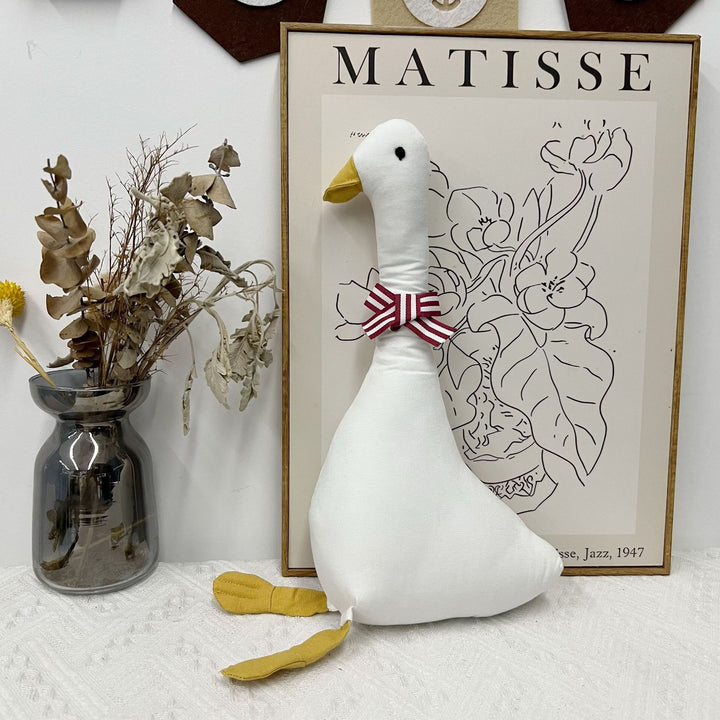 Handcrafted Organic Cotton Polka Dot Mouse Doll with Dress and Wicker Basket