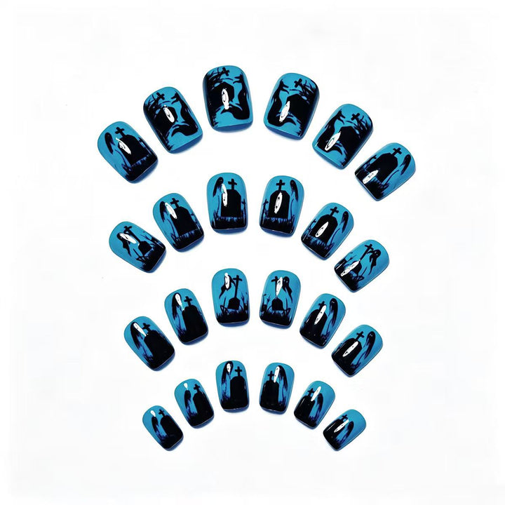 Creative Halloween Art Nails with Haunting Tombstone Design Kalsten