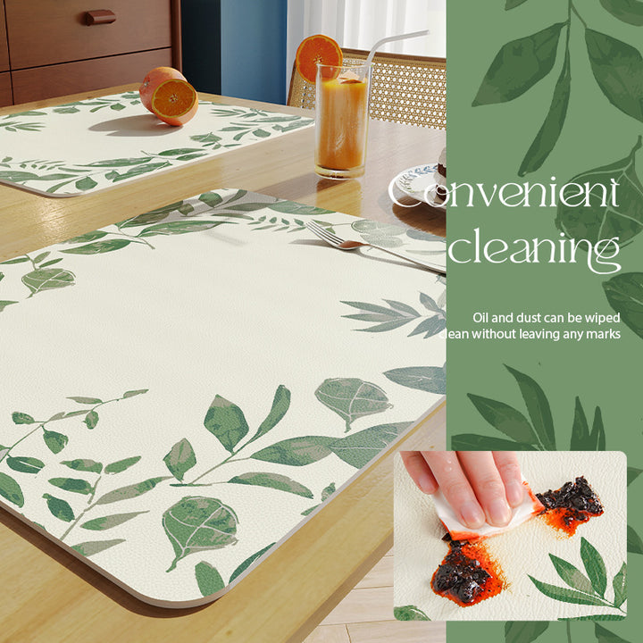 Decorative Leaf Print Table Placemats