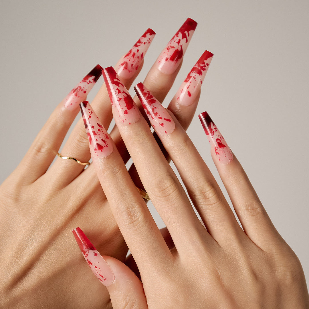 Artistic Blood Splatter Press-On Nails Kalsten
