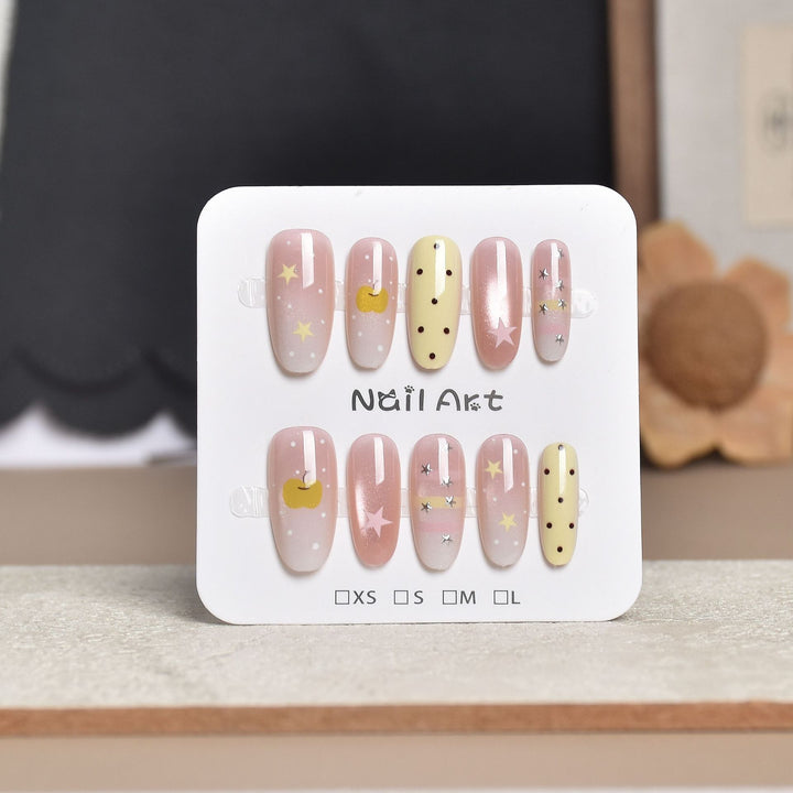 Decorative Press-On Nail Extensions with Floral Accents Kalsten