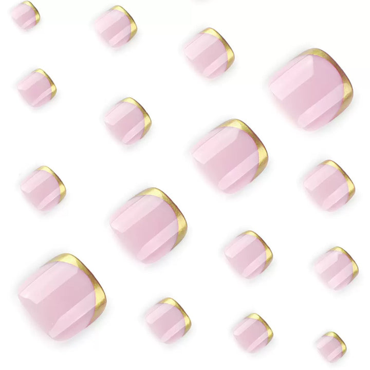 Artificial nail set with luxurious golden tips and glossy finish Kalsten