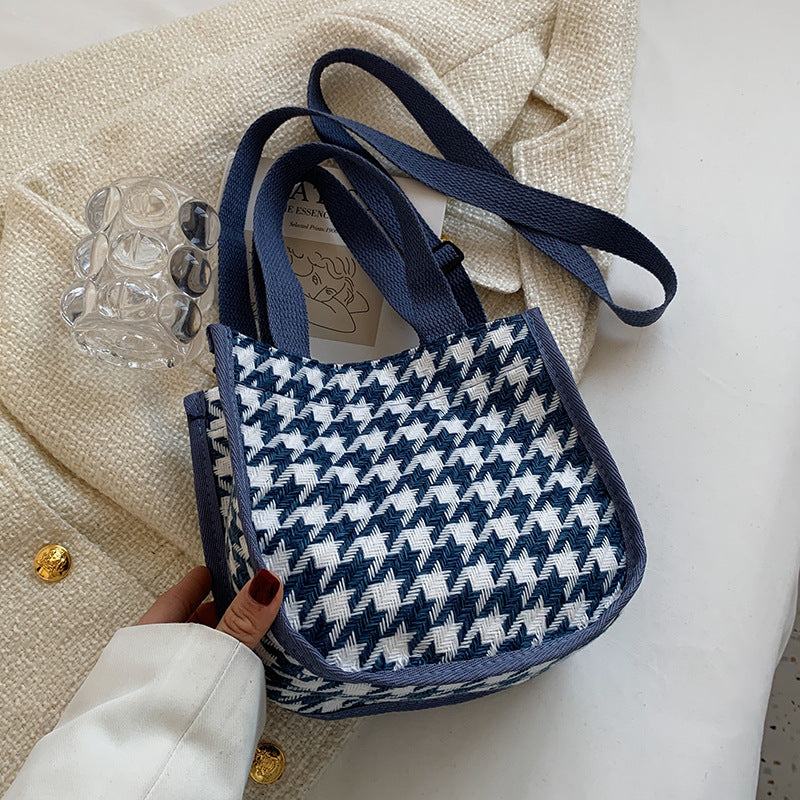 Houndstooth Patterned Tote Bag