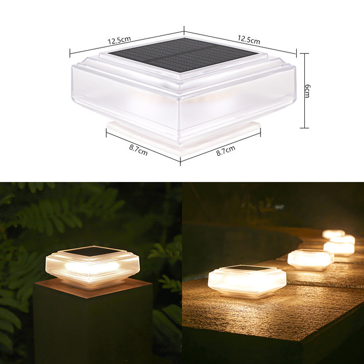 Low-Profile Solar Deck Post Cap Light With Warm Ambient Glow Kalsten