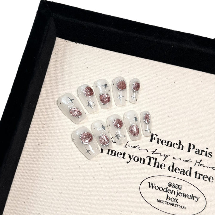 Galaxy-Inspired Decorative Press-On Nail Set