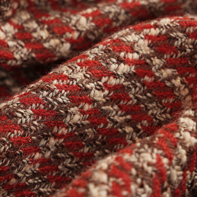 Structured tweed beret with teddy ribbon and pompom application Kalsten