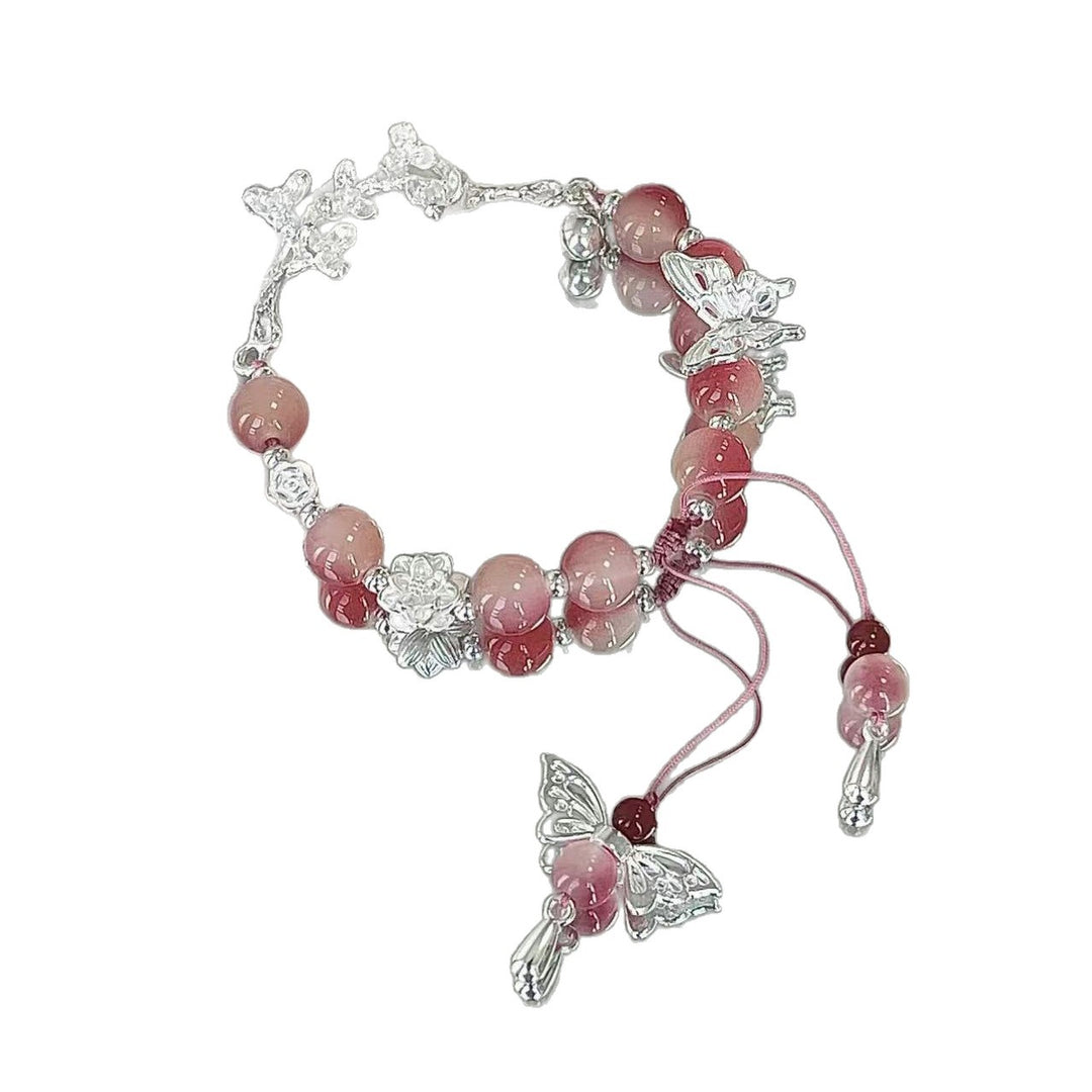Handmade Floral Butterfly Charm Bracelet Kalsten