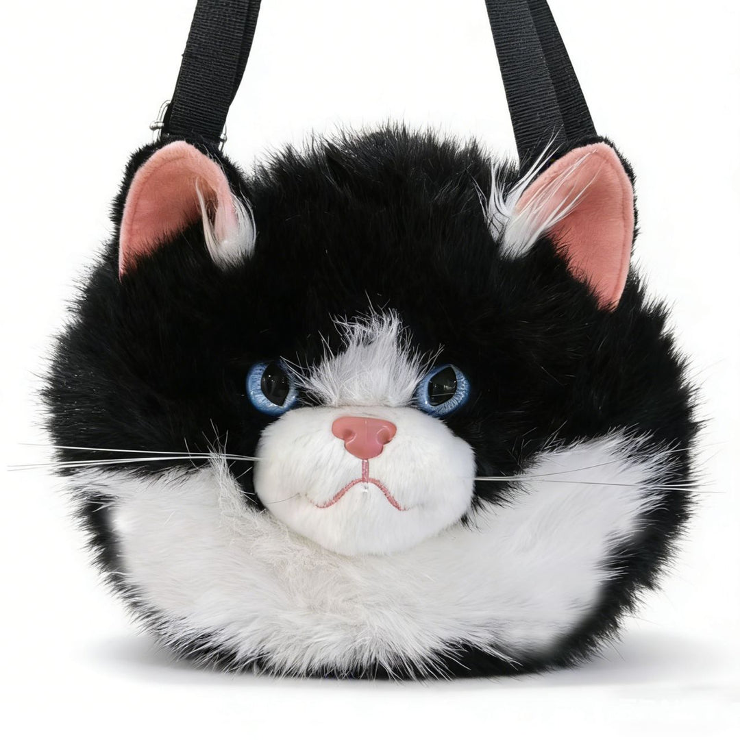 Playful Plush Cat-Themed Crossbody Bag Kalsten