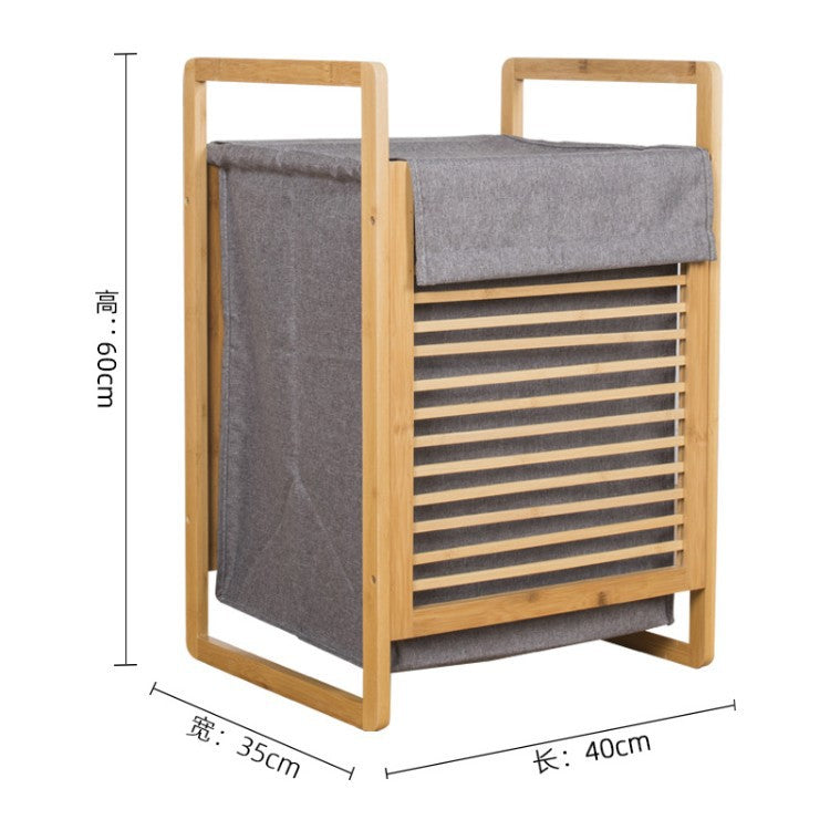 Laundry basket with bamboo frame and fabric insert Kalsten