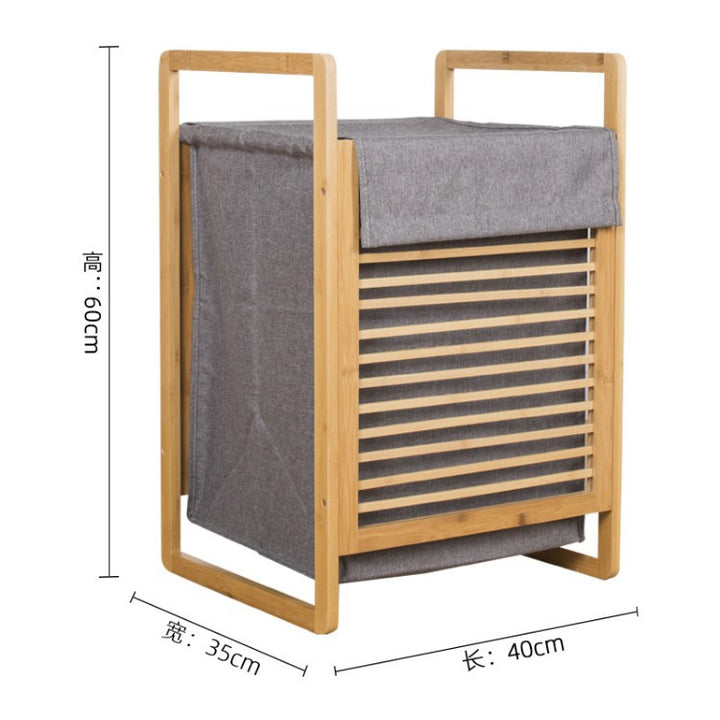 Laundry basket with bamboo frame and fabric insert Kalsten