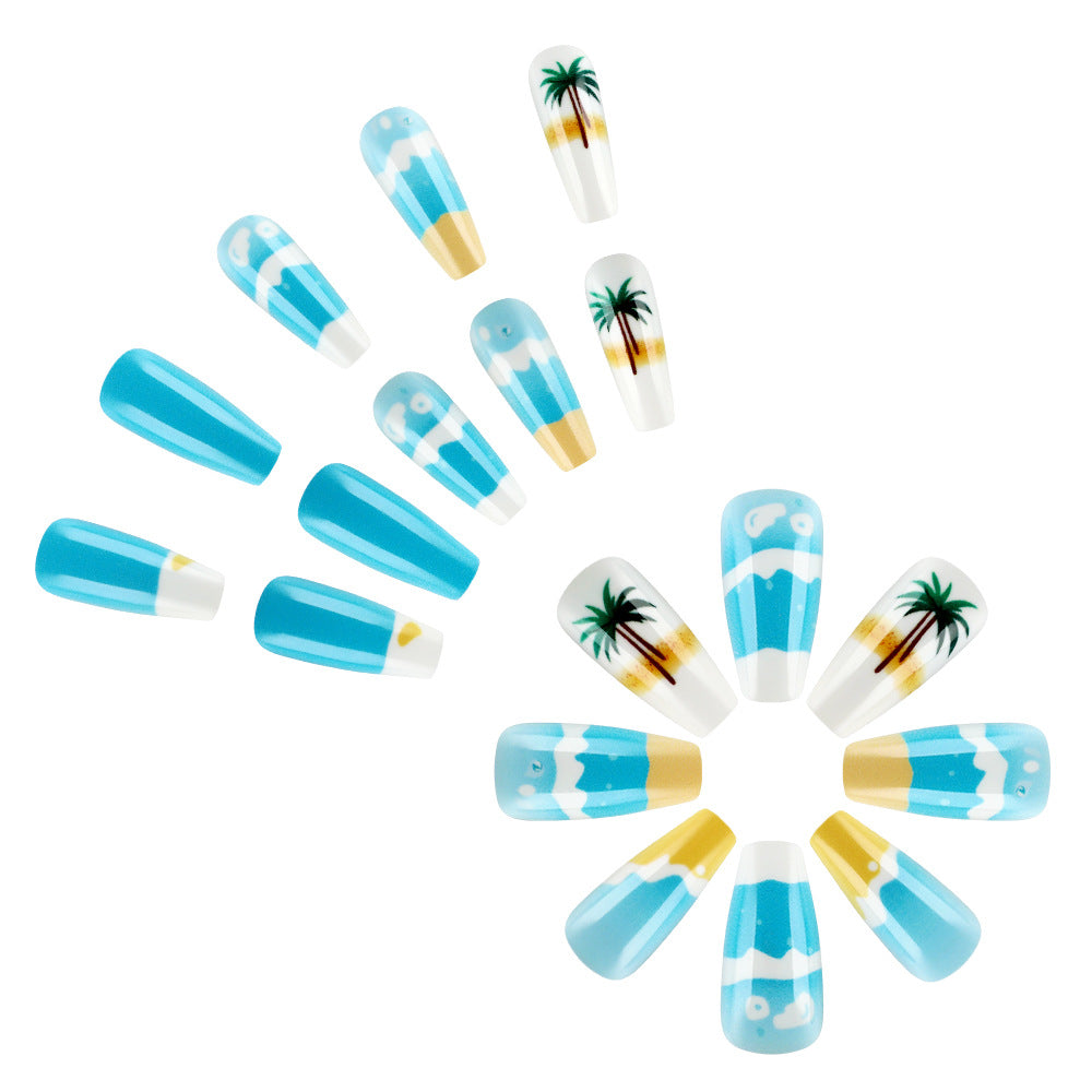 Tropical Beach-Themed Press-On Nail Set Kalsten