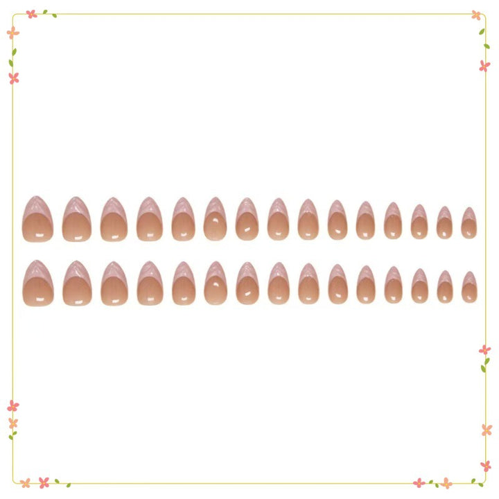 Elegant Nail Tips with French Design Kalsten
