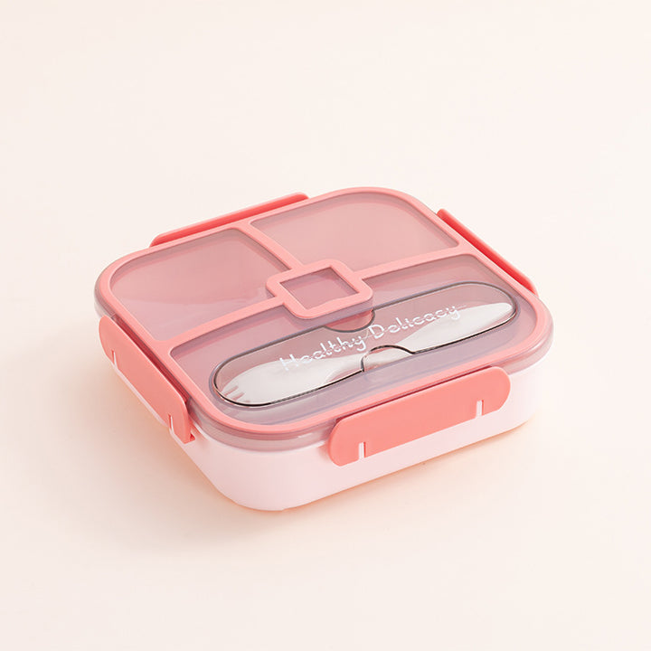 Multi-Compartment Insulated Food Container with Utensil Set