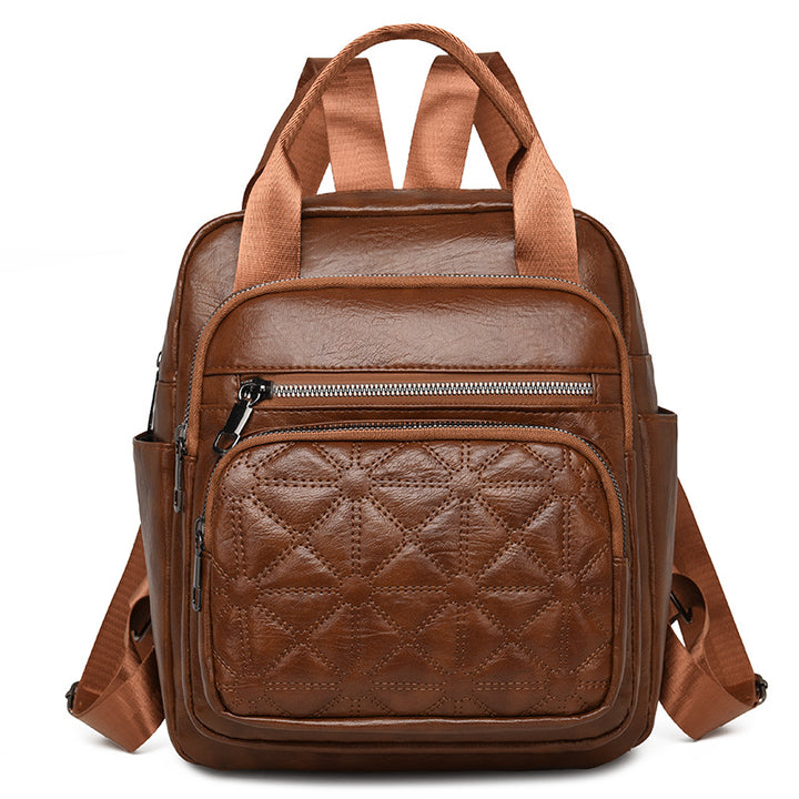 Quilted Leather Multi-Functional Backpack