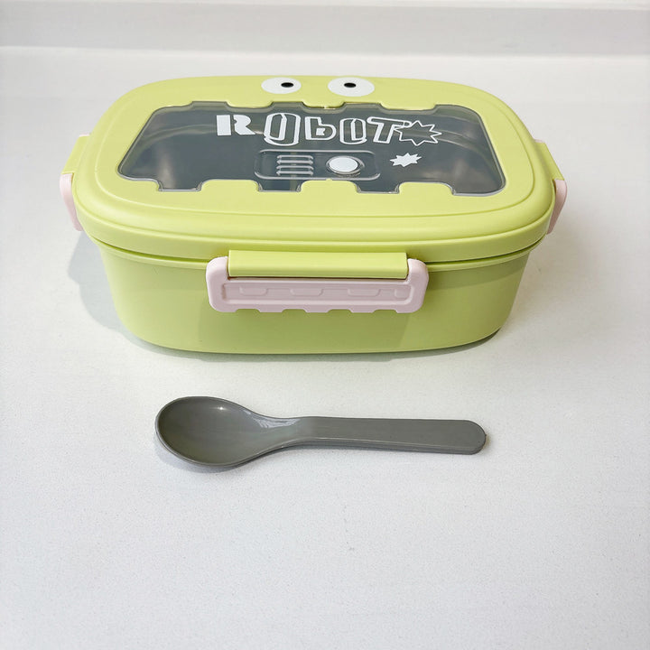 Fun Robot-Themed Lunch Box with Utensils