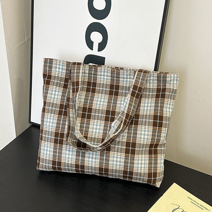 WoStylish Plaid Tote Bag Kalsten
