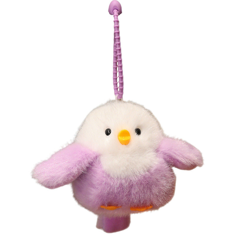 Fluffy Plush Chick Bag Charm Keychain with Flexible Loop Strap Kalsten