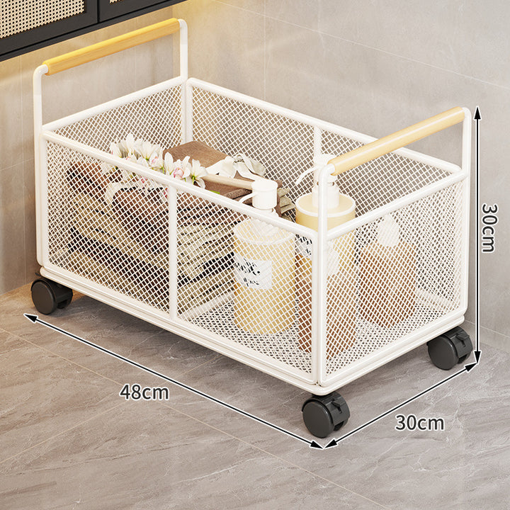 Rolling Ventilated Laundry Storage Cart with Handles