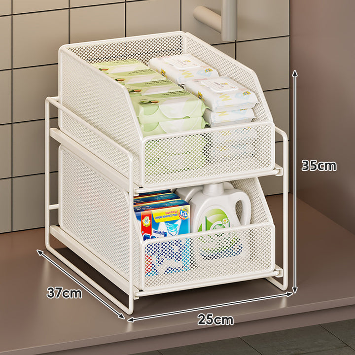 Vertical Mesh Under-Sink Pull-Out Storage Organizer Tower