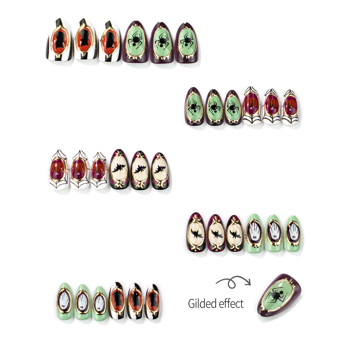 Halloween-Themed Press-On Nail Art Set 1790738650