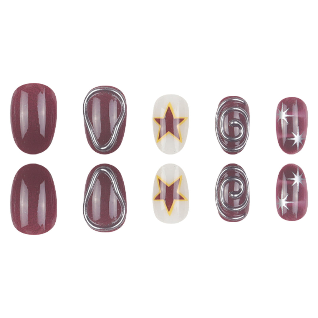 Starry Patterned Stiletto Press-On Nails Kalsten