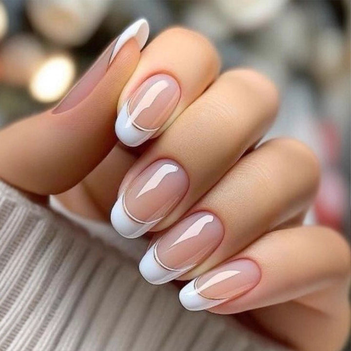 Acrylic Nail Set with Elegant French Manicure Kalsten