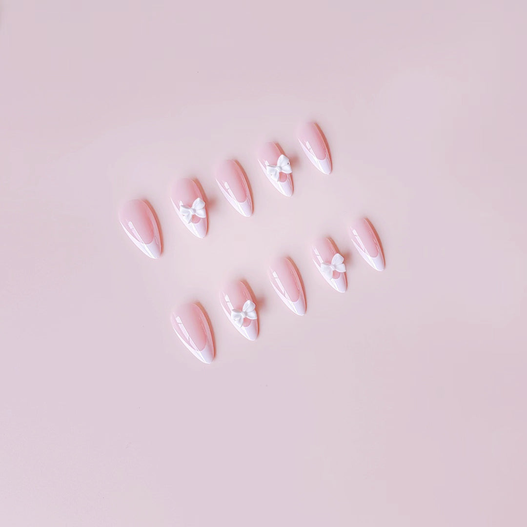 Artificial nail set with elegant 3D flowers and sparkling accents Kalsten
