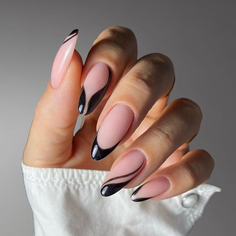 Elegant Stiletto Press-On Nail Art with Rhinestone Accents Kalsten