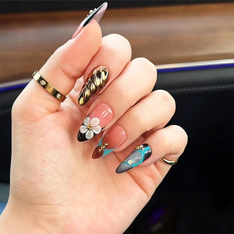 Artistic 3D Nail Tips with Maritime Design Kalsten
