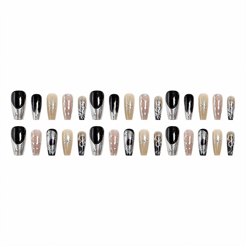 Artificial nail set with elegant glitter and design accents Kalsten