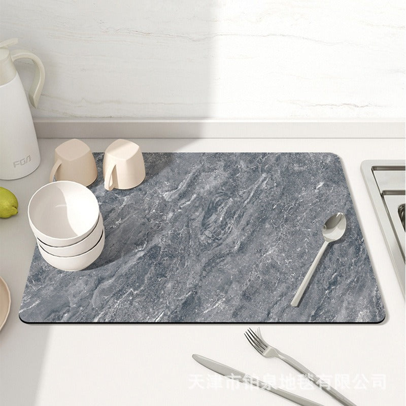 Stylish Marble-Effect Kitchen Mat Kalsten