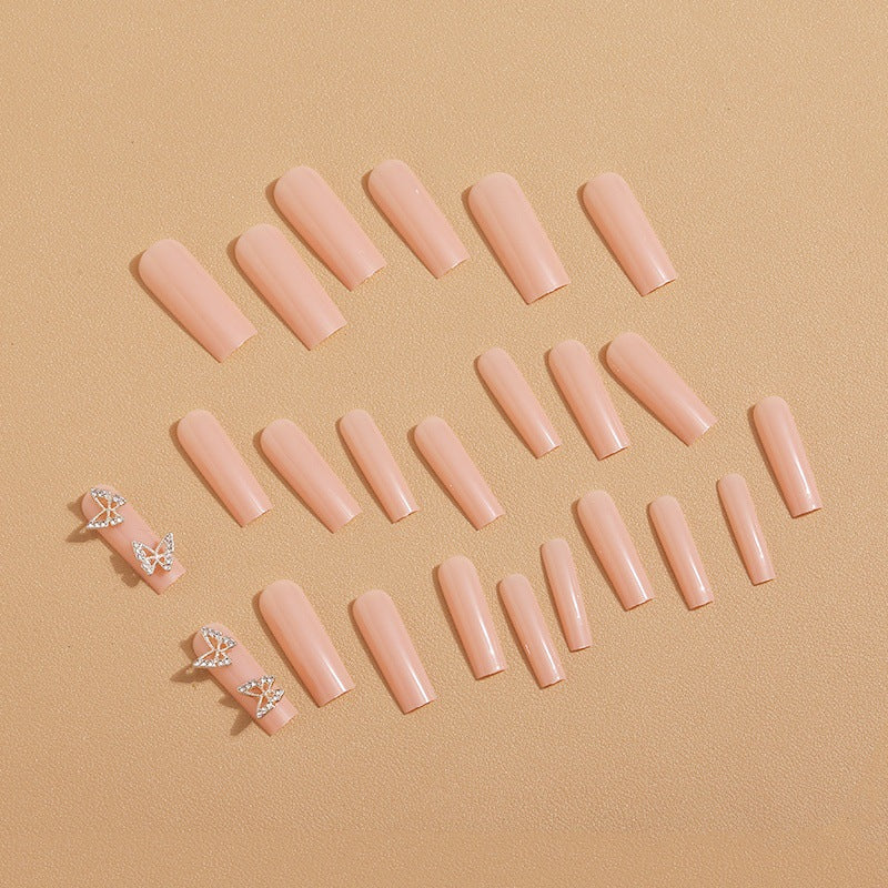 Artificial nails with butterfly accents and rhinestone decorations Kalsten