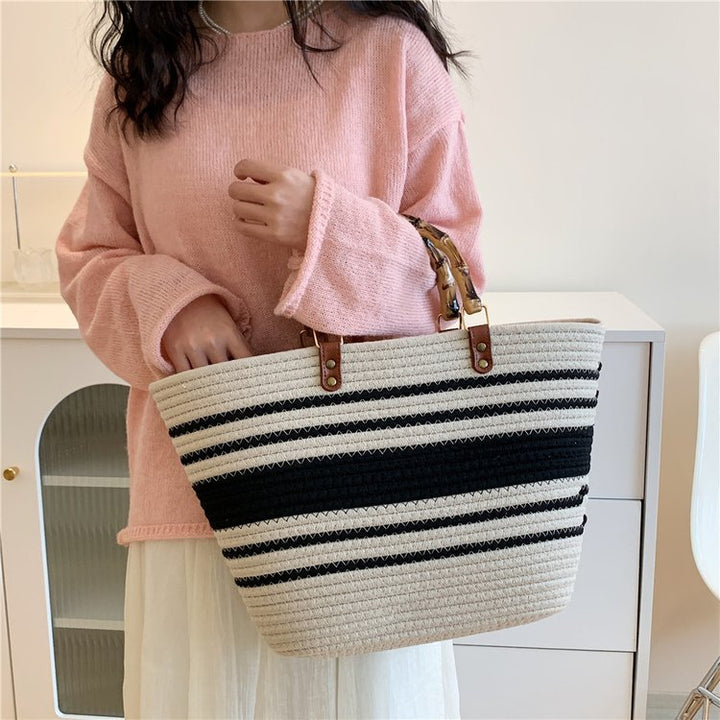 Large beach bag with bamboo handles Kalsten