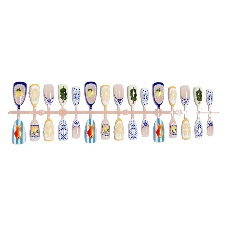 Artful nail tips with hand-drawn designs Kalsten