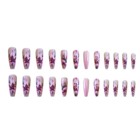 Floral Art Acrylic Nail Enhancements Kalsten