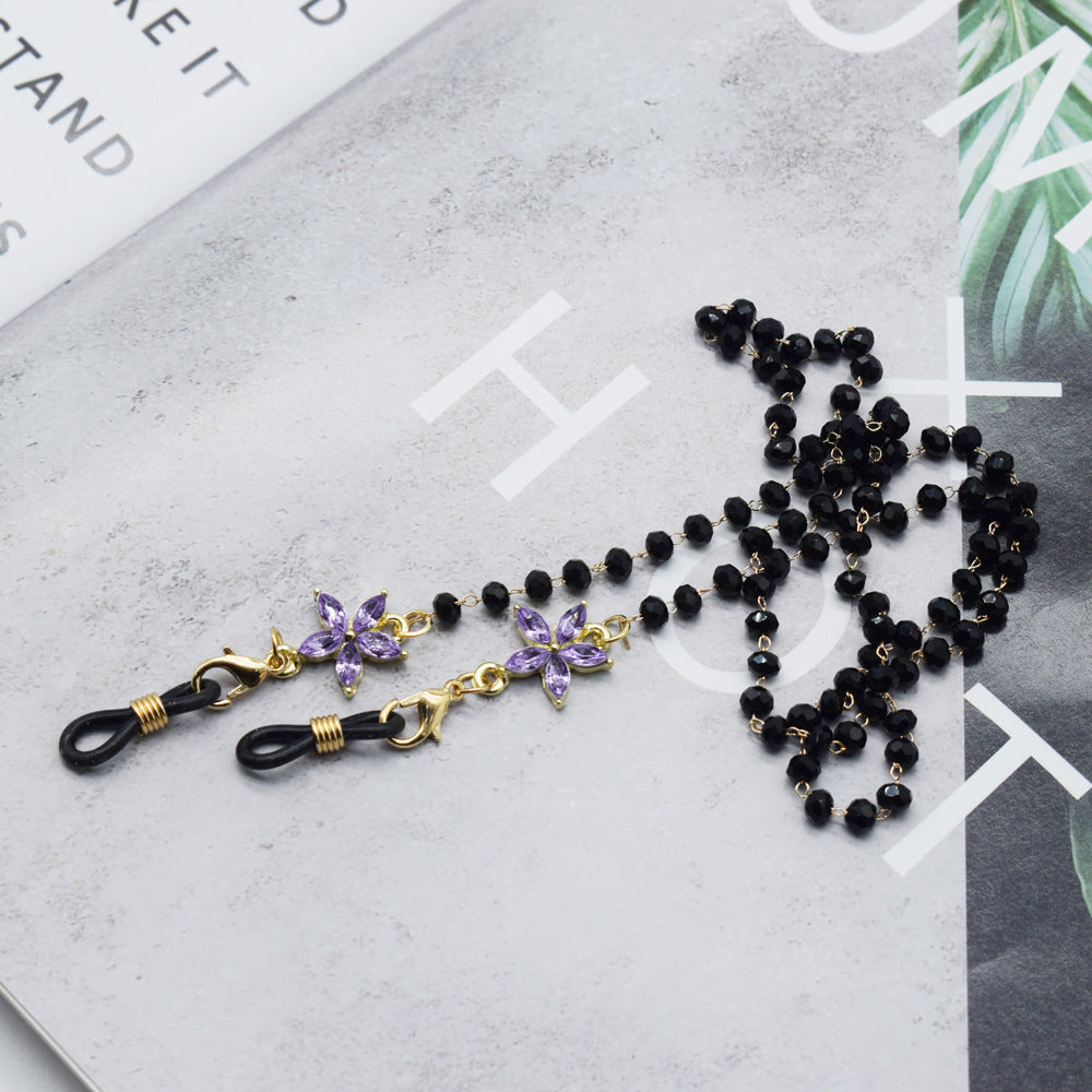 Elegant Floral-Accented Eyewear Chain Kalsten