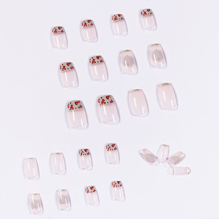 Artful Nail Extensions with Heart and Leopard Accents Kalsten