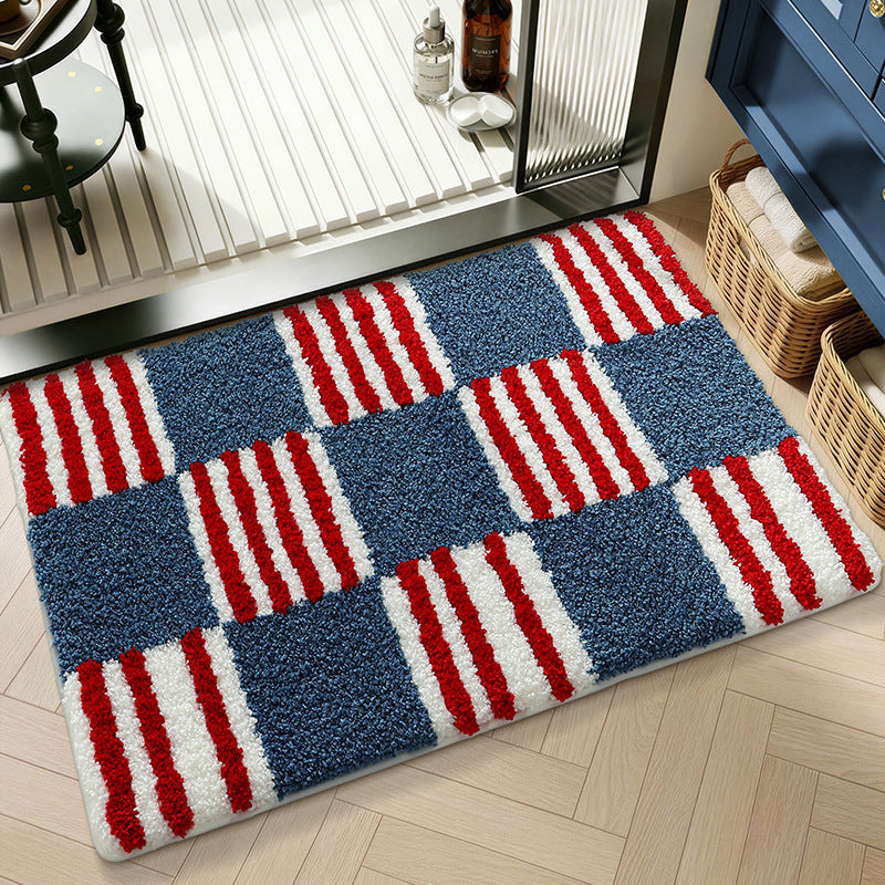 Plush Textured Zigzag Bath Mat Kalsten