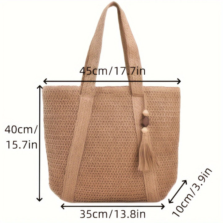 Macrame Tote with Woven Design Kalsten
