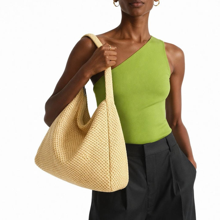 Spacious Handcrafted Knit Shoulder Bag