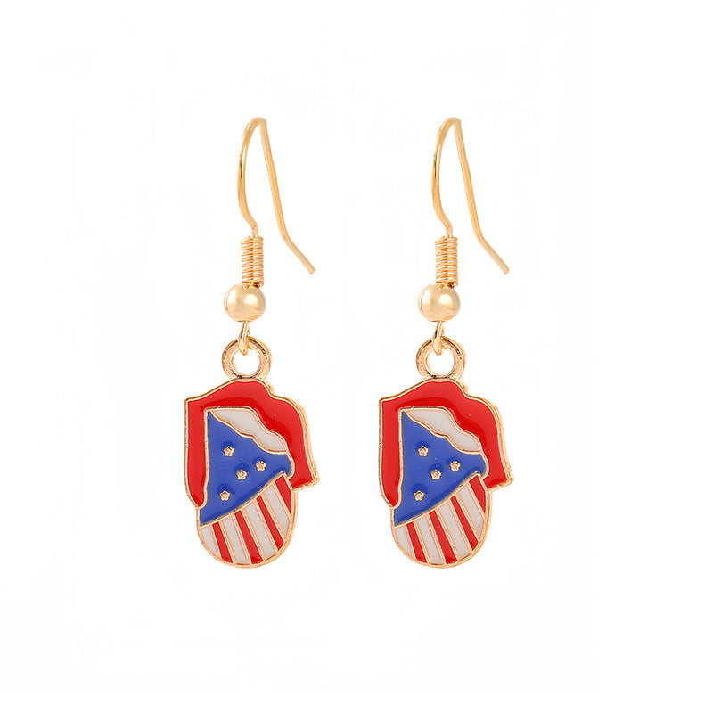 Women's nan patriotic horseshoe enamel dangle earrings with star-accented design and fishhook findings Kalsten
