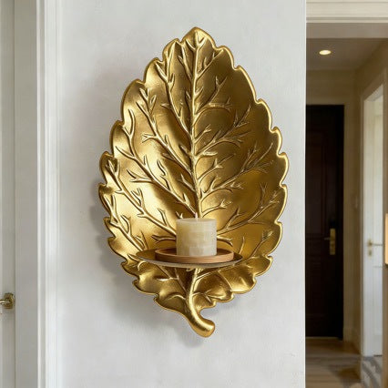 Decorative Leaf Candle Holder Wall Art Kalsten