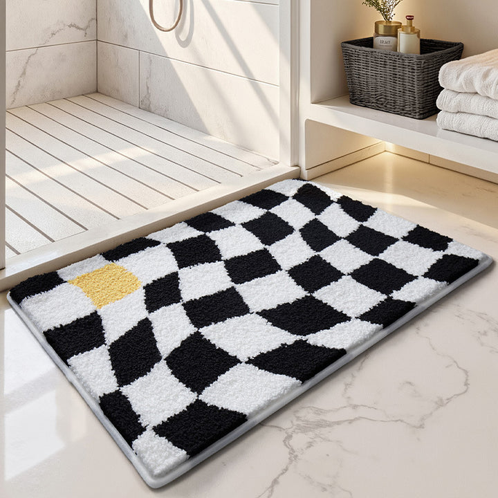 Luxurious Checkered Bath Mat Kalsten