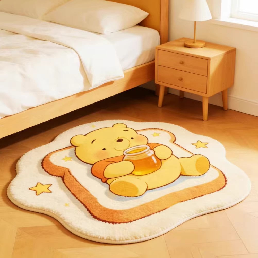 Cute Cartoon Bear-Themed Plush Area Rug