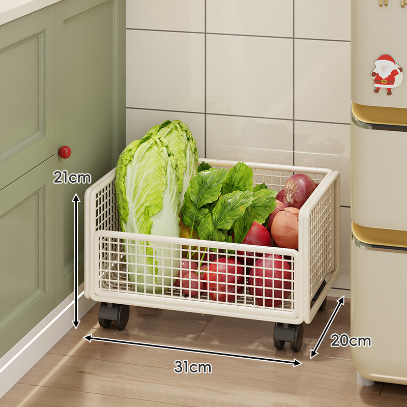 Two-Tier Metal Mesh Pantry and Countertop Produce Storage Rack with Deep Ventilated Baskets